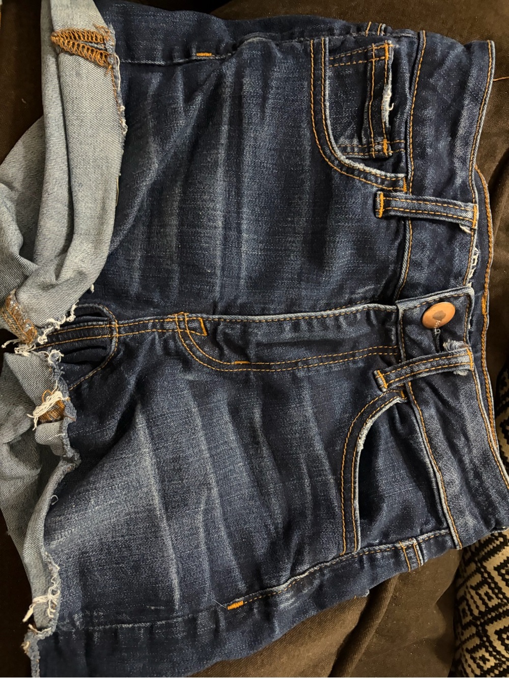 American Eagle Outfitters Dark Blue Super Stretch Denim Shorts-Size 00